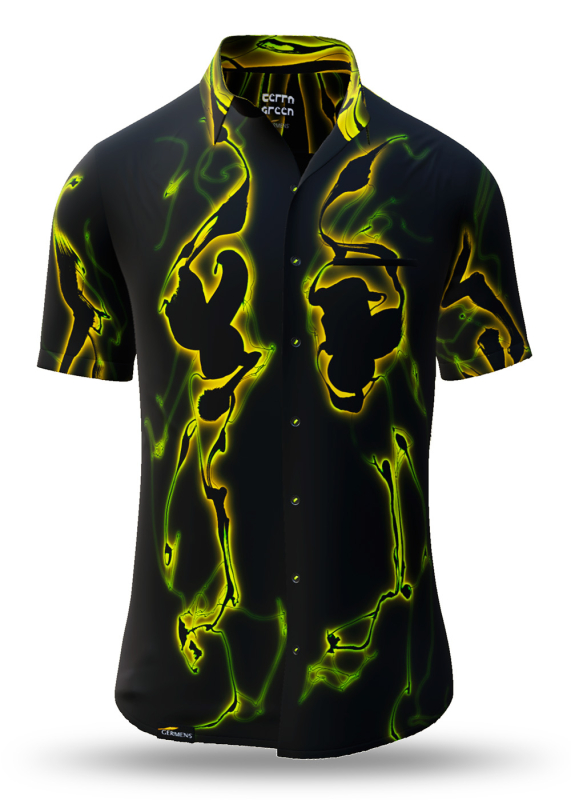 Sommerhemd Herren TERRA GREEN - 100 % Baumwolle - 10 Größen von XS - 6XL - außergewöhnliches Design - feinste Verarbeitung - Stoffe Made in Germany - limitiert und exklusiv
