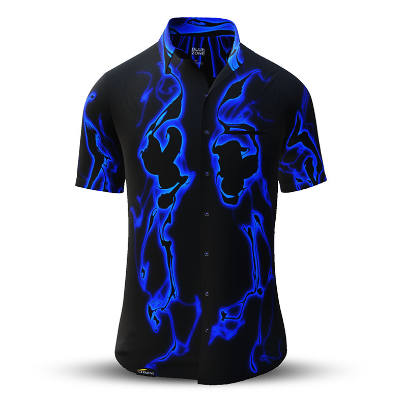 Camisa de verano para hombre BLUEZONE - 100 % algodón - 10 tallas, de la XS a la 6XL - diseño excepcional - confección de primera calidad - tejidos «Made in Germany» - edición limitada y exclusiva