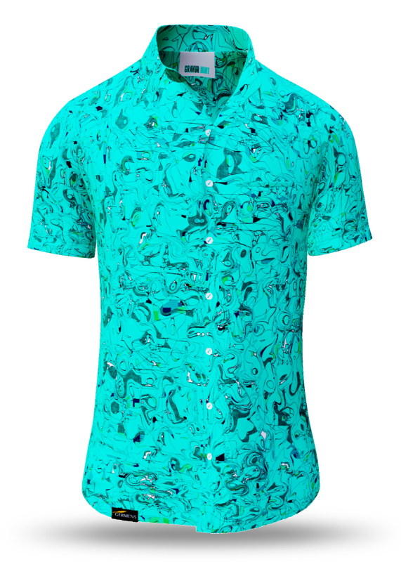 Camisa de verano para hombre GRAVUR MINT - 100 % algodón - 10 tallas, de la XS a la 6XL - diseño excepcional - confección de primera calidad - tejidos «Made in Germany» - edición limitada y exclusiva