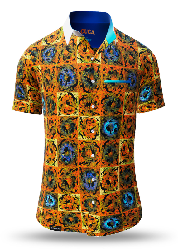Sommerhemd Herren CUCA - 100 % Baumwolle - 10 Größen von XS - 6XL - außergewöhnliches Design - feinste Verarbeitung - Stoffe Made in Germany - limitiert und exklusiv