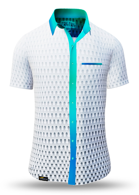 Sommerhemd Herren TAK TAK SKY - 100 % Baumwolle - 10 Größen von XS - 6XL - außergewöhnliches Design - feinste Verarbeitung - Stoffe Made in Germany - limitiert und exklusiv
