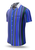 Herrenhemd Kurzarm ALPHA CENTAURI BLUE – GERMENS artfashion – 100 % Baumwolle - Größe 3XL