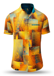 Camisa de verano para hombre DRACO GOLD - 100 % algodón - 10 tallas, de la XS a la 6XL - diseño excepcional - acabado de primera calidad - tejidos «Made in Germany» - edición limitada y exclusiva