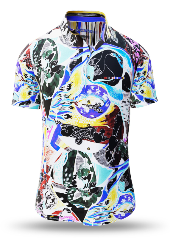 Camisa de verano para hombre NIGHTMAN - 100 % algodón - 10 tallas, de la XS a la 6XL - diseño excepcional - confección de primera calidad - tejidos «Made in Germany» - edición limitada y exclusiva