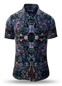 Camisa de verano para hombre CARROUSEL BLACK - 100 % algodón - 10...
