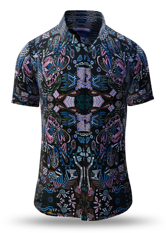 Camisa de verano para hombre CARROUSEL BLACK - 100 % algodón - 10 tallas, de la XS a la 6XL - diseño excepcional - acabado de primera calidad - tejidos «Made in Germany» - edición limitada y exclusiva