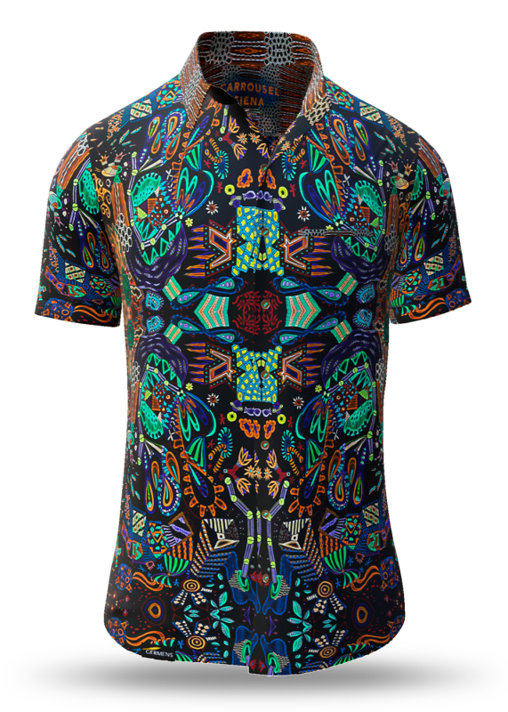 Sommerhemd Herren CARROUSEL SIENA - 100 % Baumwolle - 10 Größen von XS - 6XL - außergewöhnliches Design - feinste Verarbeitung - Stoffe Made in Germany - limitiert und exklusiv