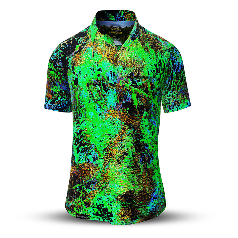 Camisa de verano para hombre SAVE THE RAINFOREST - 100 % algodón - 10 tallas, de la XS a la 6XL - diseño excepcional - confección de primera calidad - tejidos fabricados en Alemania - edición limitada y exclusiva