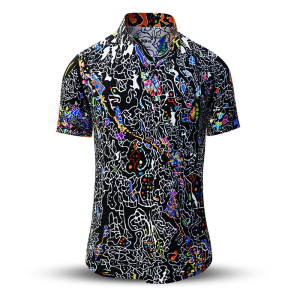 Camisa de verano para hombre DÉJÀ-VU - 100 % algodón - 10 tallas, de la XS a la 6XL - diseño excepcional - confección de primera calidad - tejidos «Made in Germany» - edición limitada y exclusiva