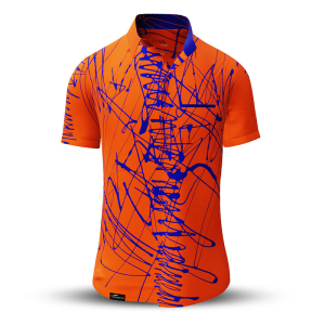 Camisa de verano para hombre DENADA ORANGE - 100 % algodón - 10...
