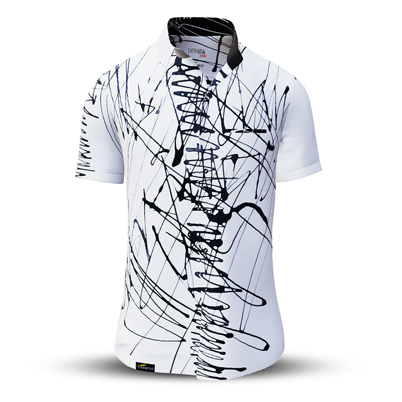 Camisa de verano para hombre DENADA WHITE - 100 % algodón - 10 tallas, de la XS a la 6XL - diseño excepcional - confección de primera calidad - tejidos «Made in Germany» - edición limitada y exclusiva