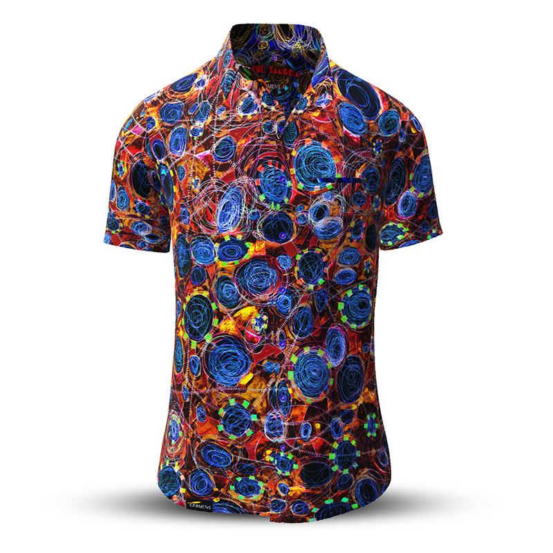 Camisa de verano para hombre CIRCULI SANGRIA - 100 % algodón - 10 tallas, de la XS a la 6XL - diseño excepcional - acabado de primera calidad - tejidos «Made in Germany» - edición limitada y exclusiva