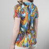 ORNAMI - Camiseta de manga corta de colores para mujer