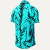Herrenhemd Kurzarm DORNENPRINZ CYAN – GERMENS artfashion – 100 % Baumwolle - Größe XL