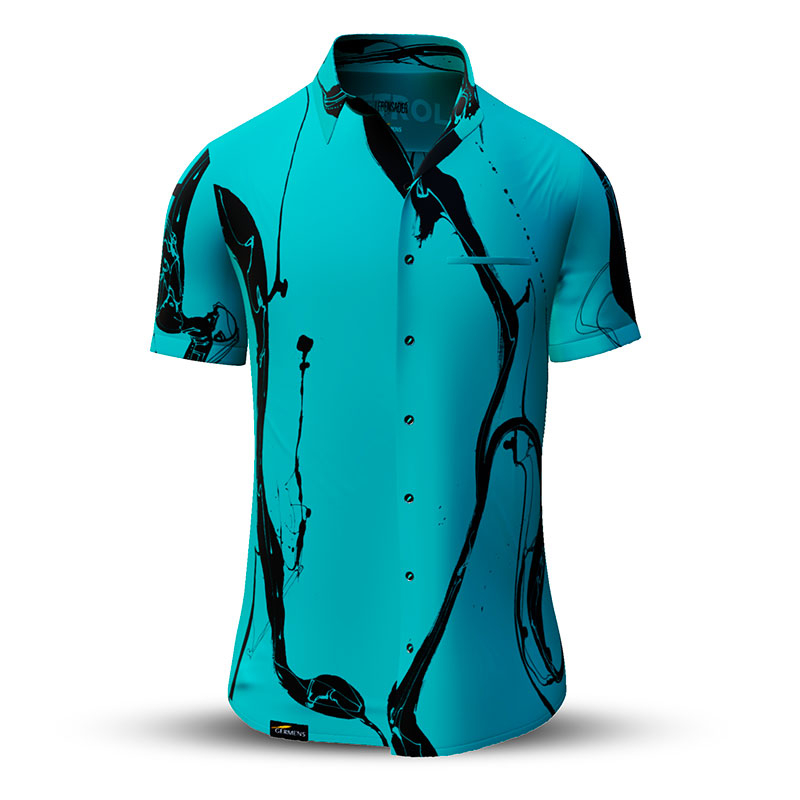 Camisa de verano para hombre LEBENSADER PETROL - 100 % algodón - 10 tallas, de la XS a la 6XL - diseño excepcional - confección de primera calidad - tejidos «Made in Germany» - edición limitada y exclusiva