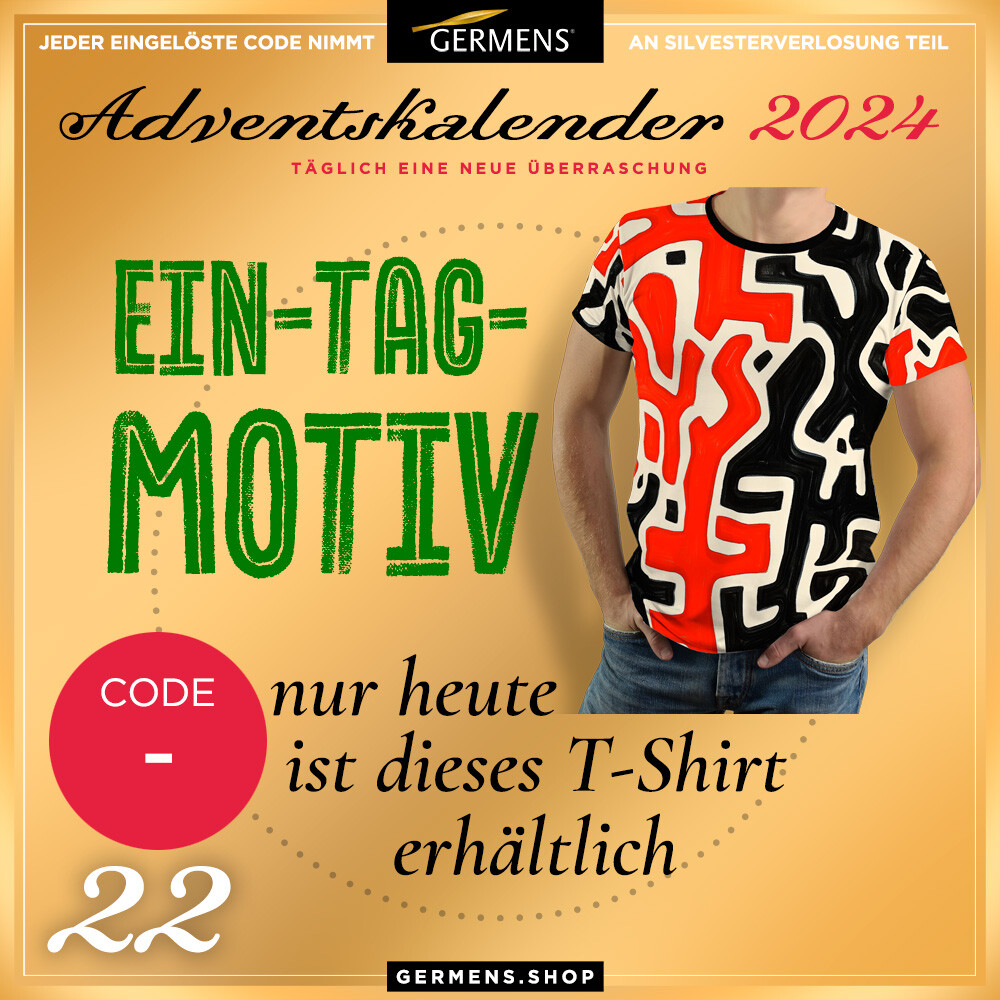 Adventskalender 2024 - Türchen 22. Dezember 2024 - Nur heute ist dieses T-Shirt KELIMA erhältlich