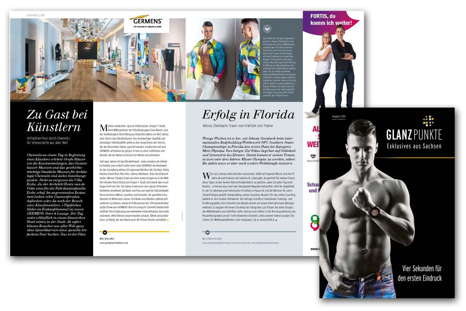 Das Magazin GLANZPUNKTE berichtet über GERMENS - Ausgabe 02 - 2015