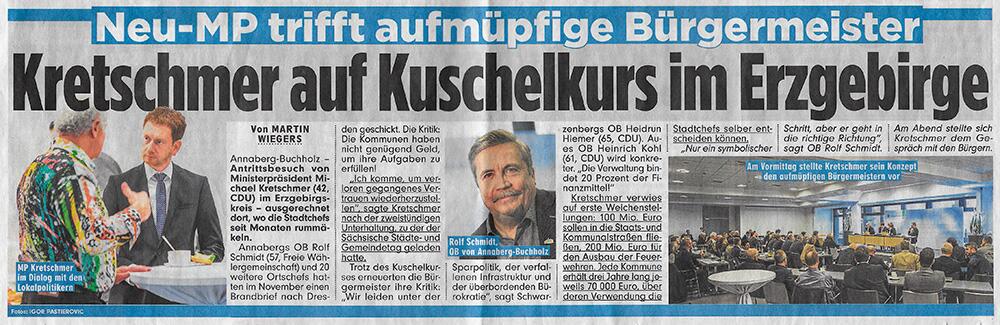 Bild Chemnitz zeigt einen Bürgermeister im GERMENS Hemd - 6. Februar 2018