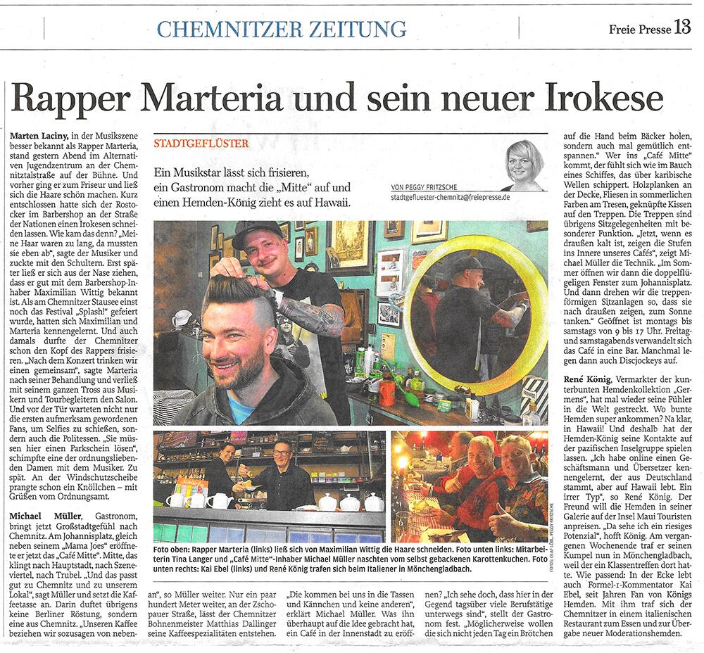 Freie Presse berichtet über René König - 3. März 2018