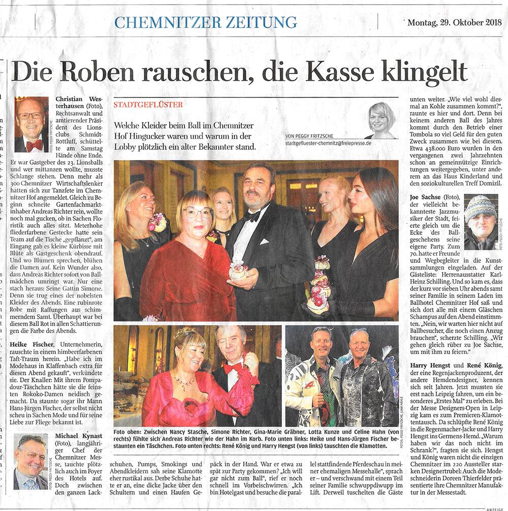 Freie Presse berichtet über die Messe Designers Open in Leipzig und GERMENS - 29.10.2018