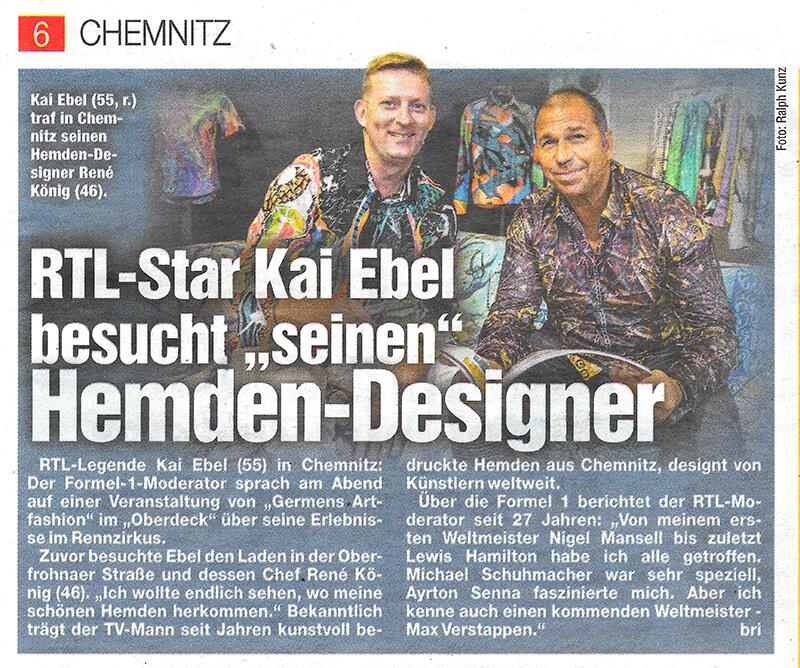 Morgenpost Chemnitz berichtet über Kai Ebels Besuch in Chemnitz - 14.09.2019
