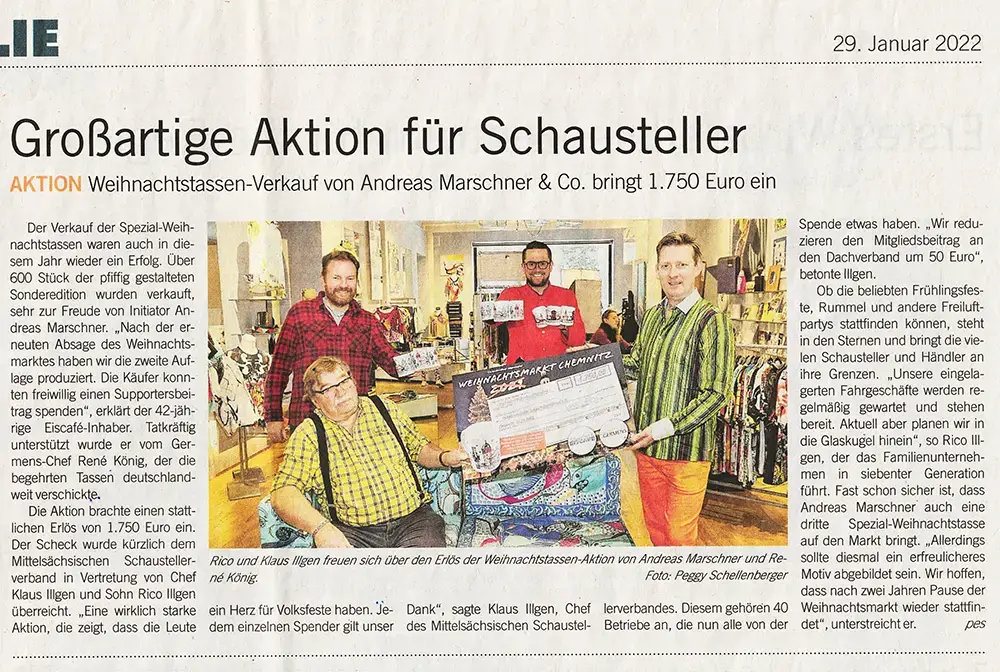 BLICK Chemnitz, 29. Januar 2022, Großartige Aktion für Schausteller 