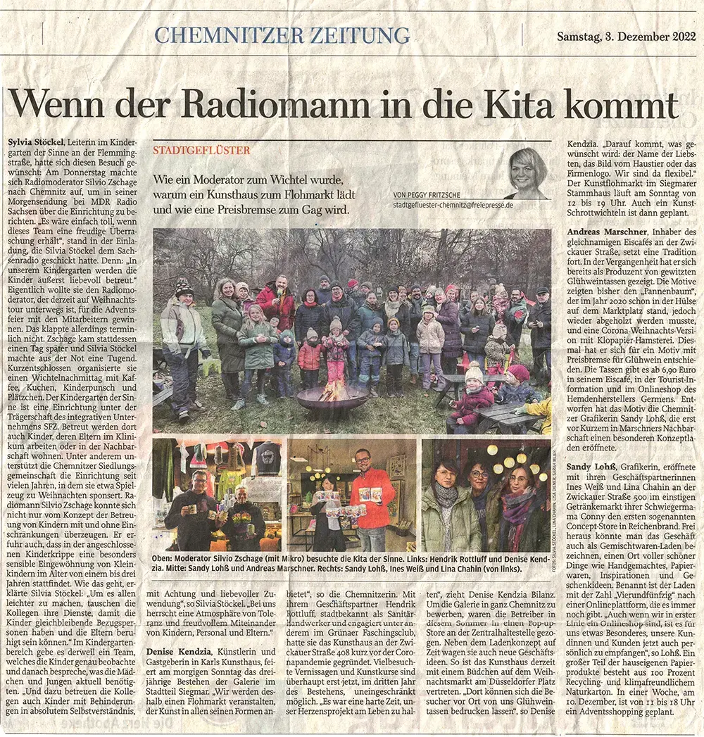Freie Presse, 3. August 2022, Andreas Marschner setzt seine Benefiz-Tradition fort
