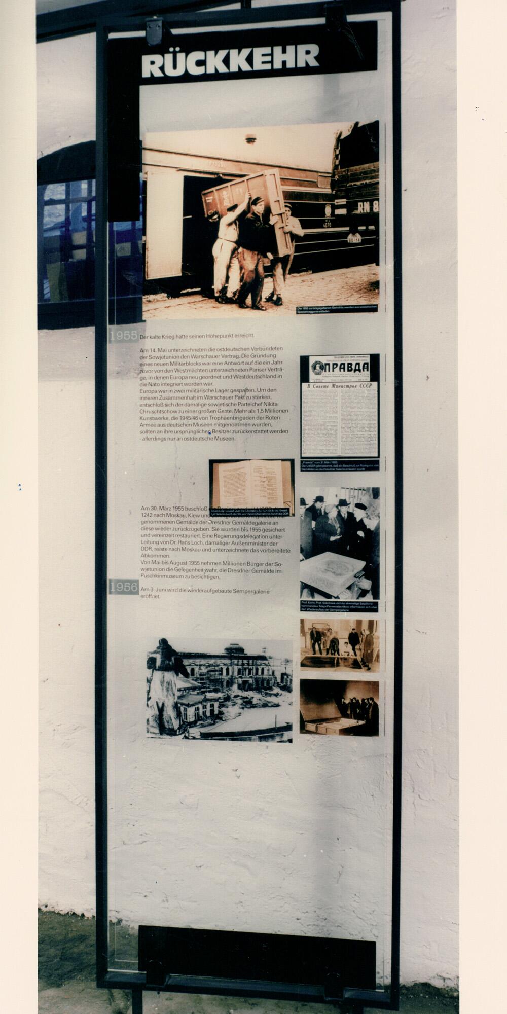 Schautafel in der Ausstellung zur Gemäldeeinlagerung der Nazis im Zweiten Weltkrieg im Museum Kalkwerk Lengefeld im Erzgebirge