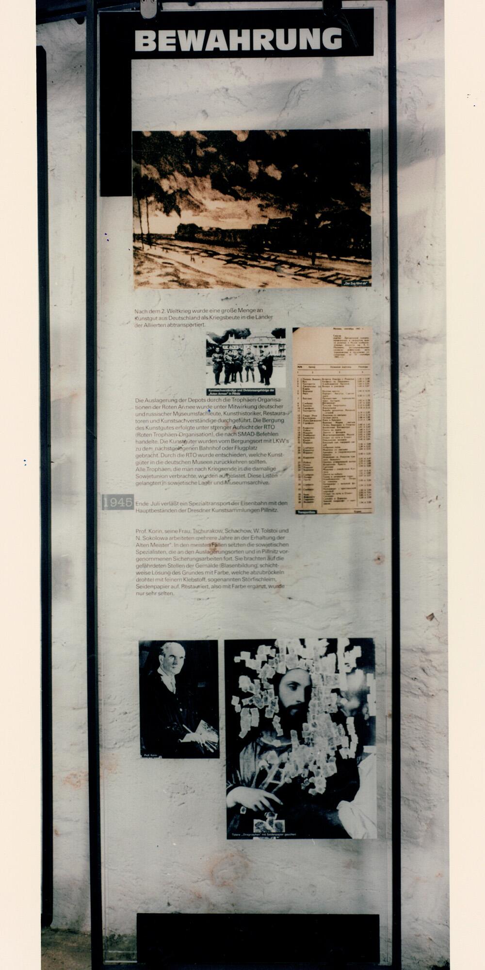Schautafel in der Ausstellung zur Gemäldeeinlagerung der Nazis im Zweiten Weltkrieg im Museum Kalkwerk Lengefeld im Erzgebirge