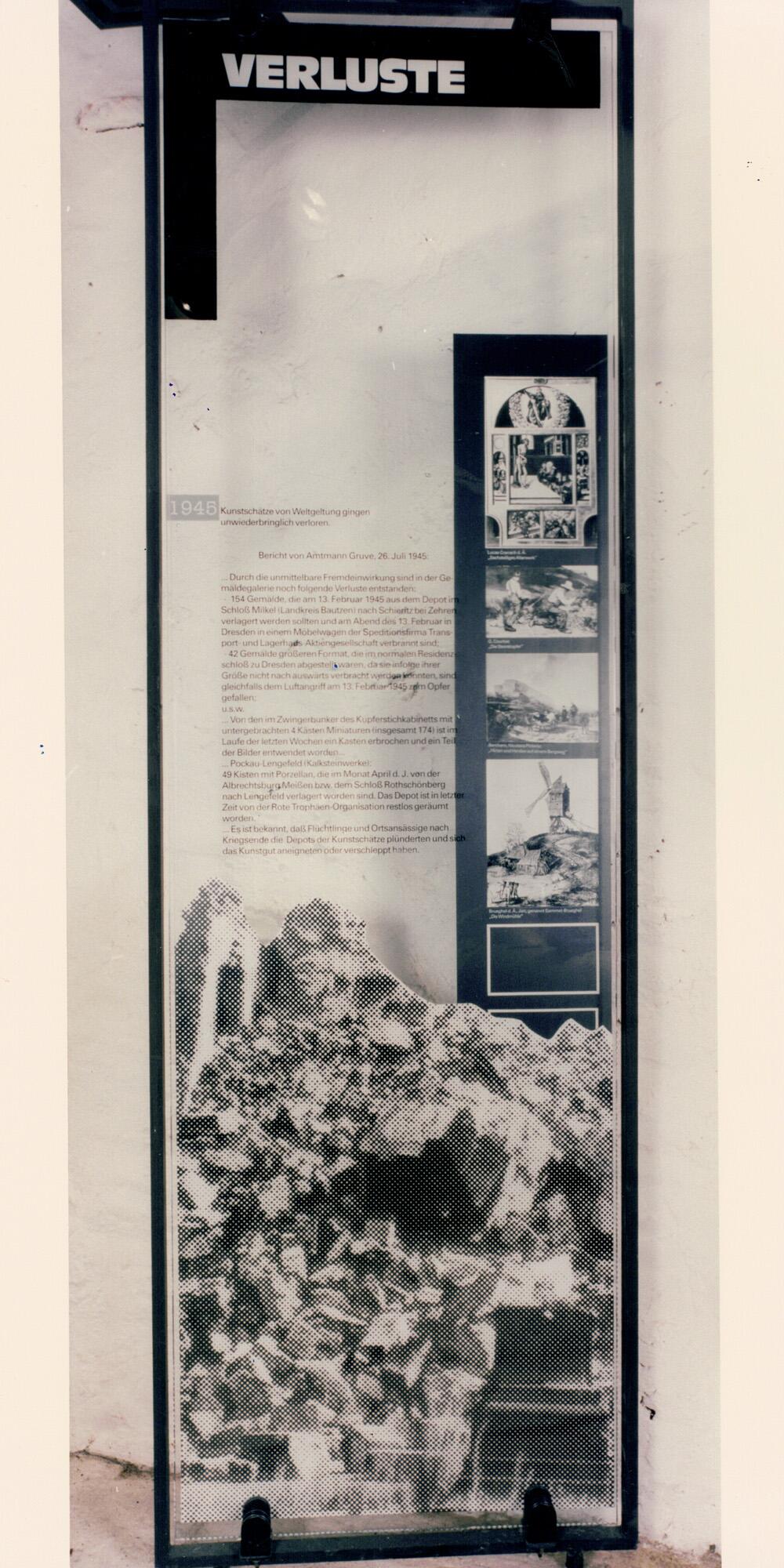 Schautafel in der Ausstellung zur Gemäldeeinlagerung der Nazis im Zweiten Weltkrieg im Museum Kalkwerk Lengefeld im Erzgebirge