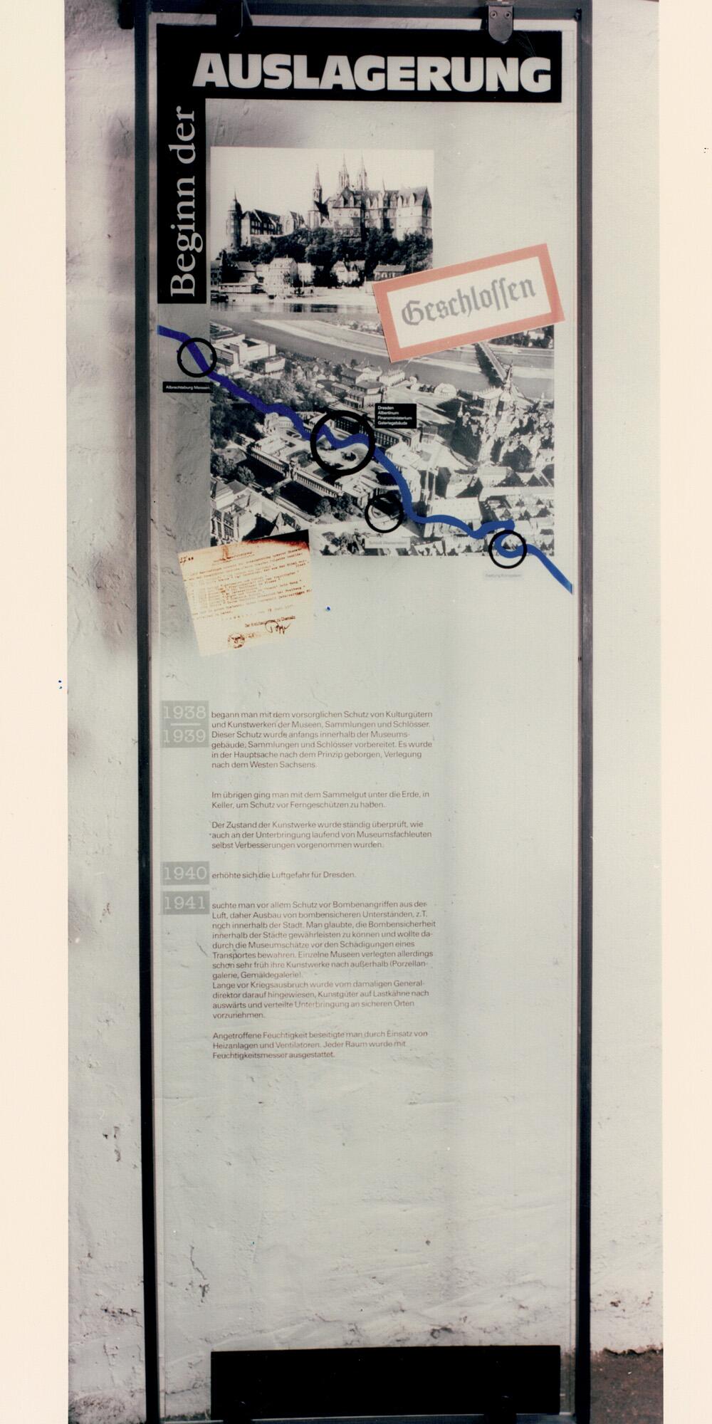 Schautafel in der Ausstellung zur Gemäldeeinlagerung der Nazis im Zweiten Weltkrieg im Museum Kalkwerk Lengefeld im Erzgebirge