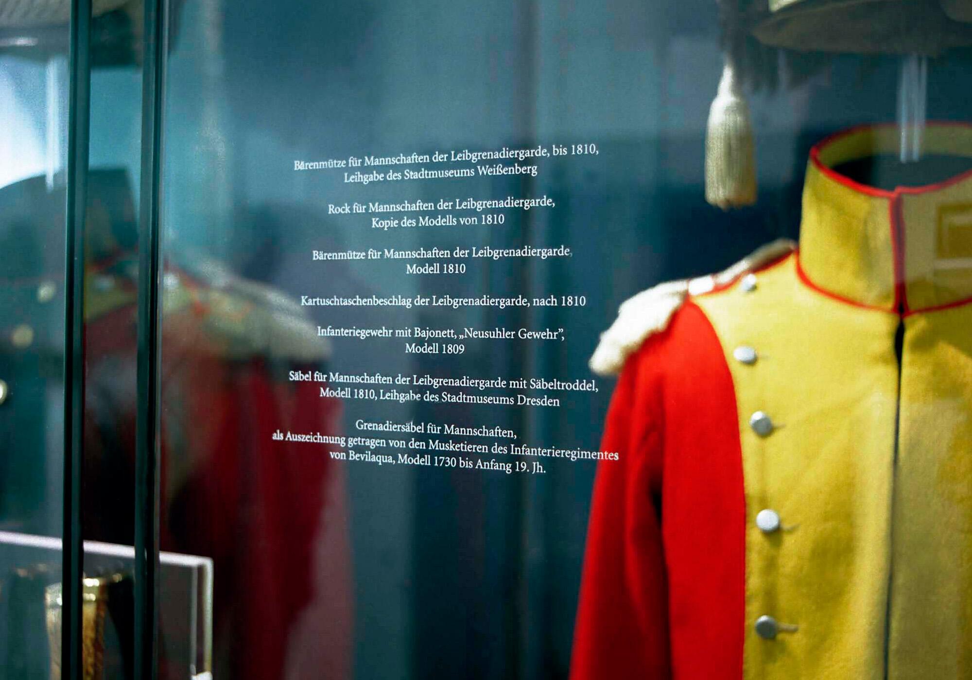 Ausstellung zur Sächsischen Militärgeschichte im Museum für Sächsische Militärgeschichte 1806 bis 1815 in Königshain