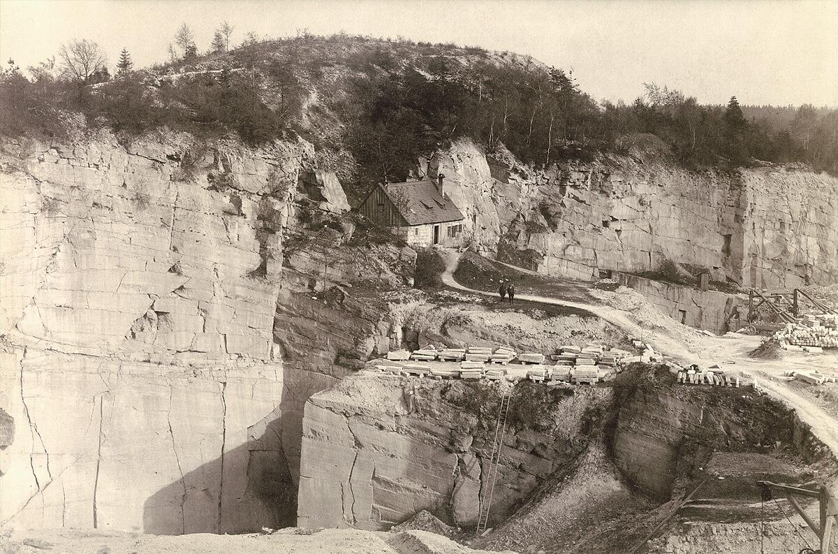 Historische Aufnahme des Steinbruchs im Zeisigwald Chemnitz © Museum für Naturkunde Chemnitz
