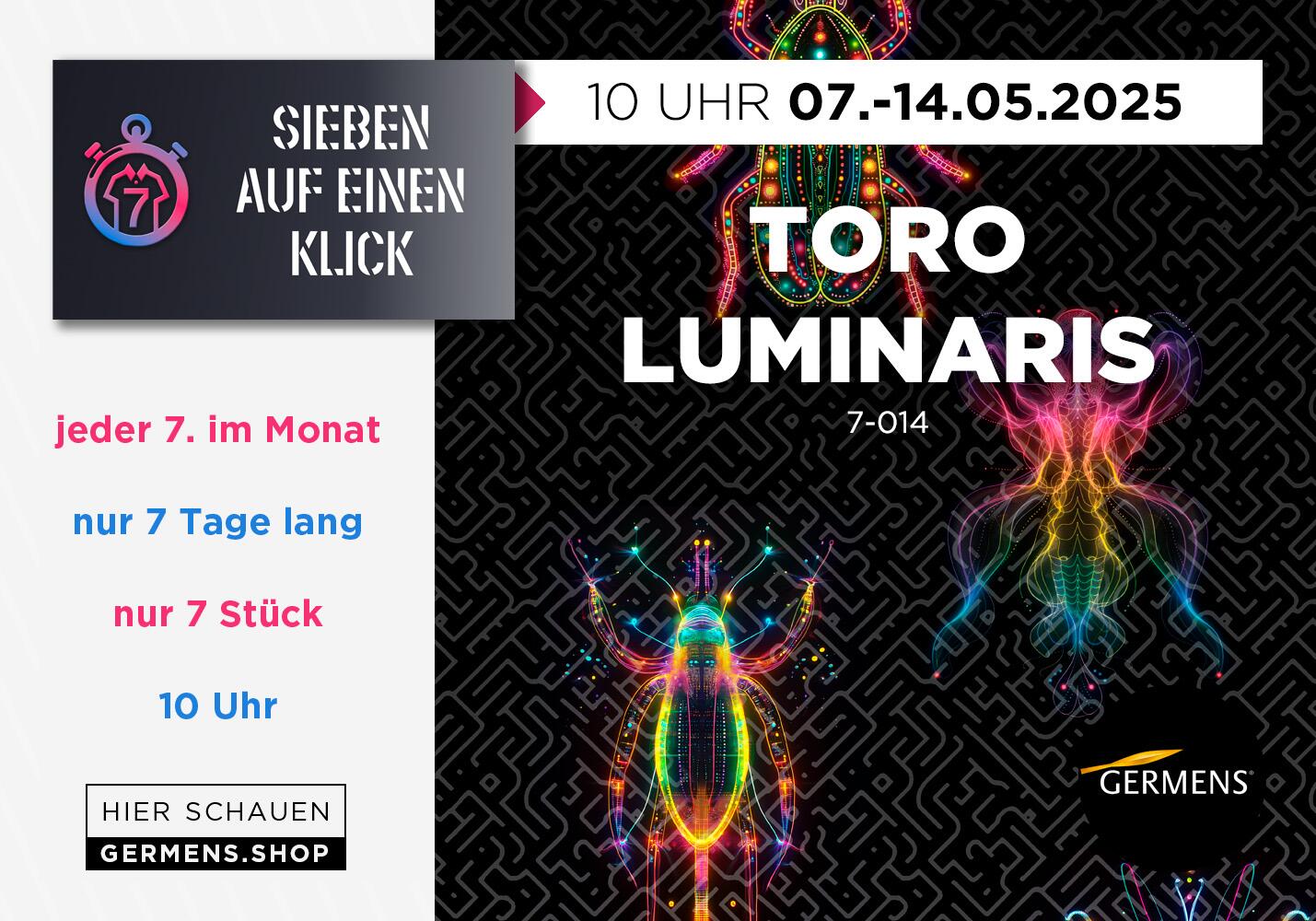 SIEBEN AUF EINEN KLICK - An jeden 7. Tag eines Monats erscheint ein neues Design, welches nr auf 7 Stück limitiert ist.