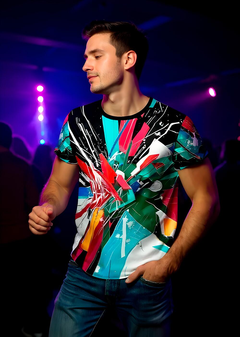 Buntes Herren T-Shirt - BLADEBURST - SIEBEN AUF EINEN KLICK Kollektion - 7.-14.08.2025