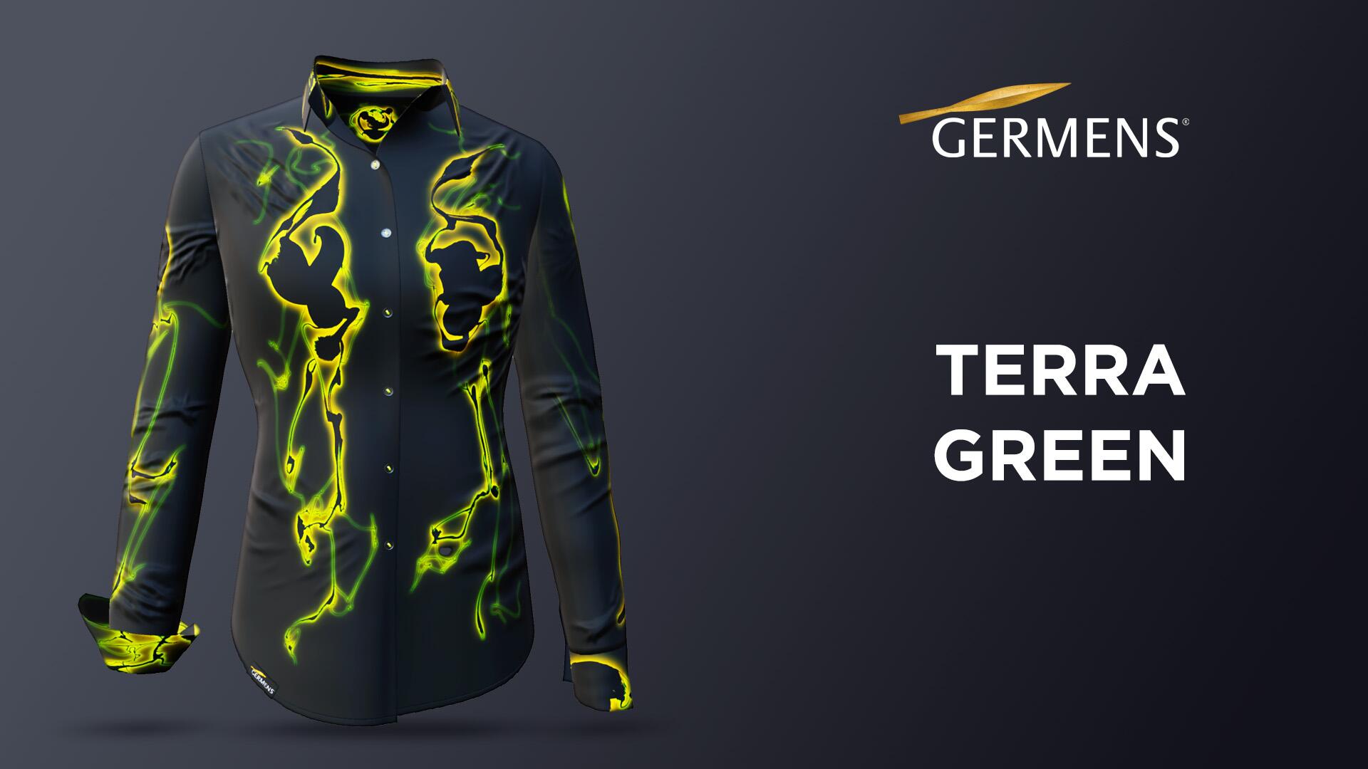 Schwarz grüne Hemdbluse TERRA GREEN von GERMENS