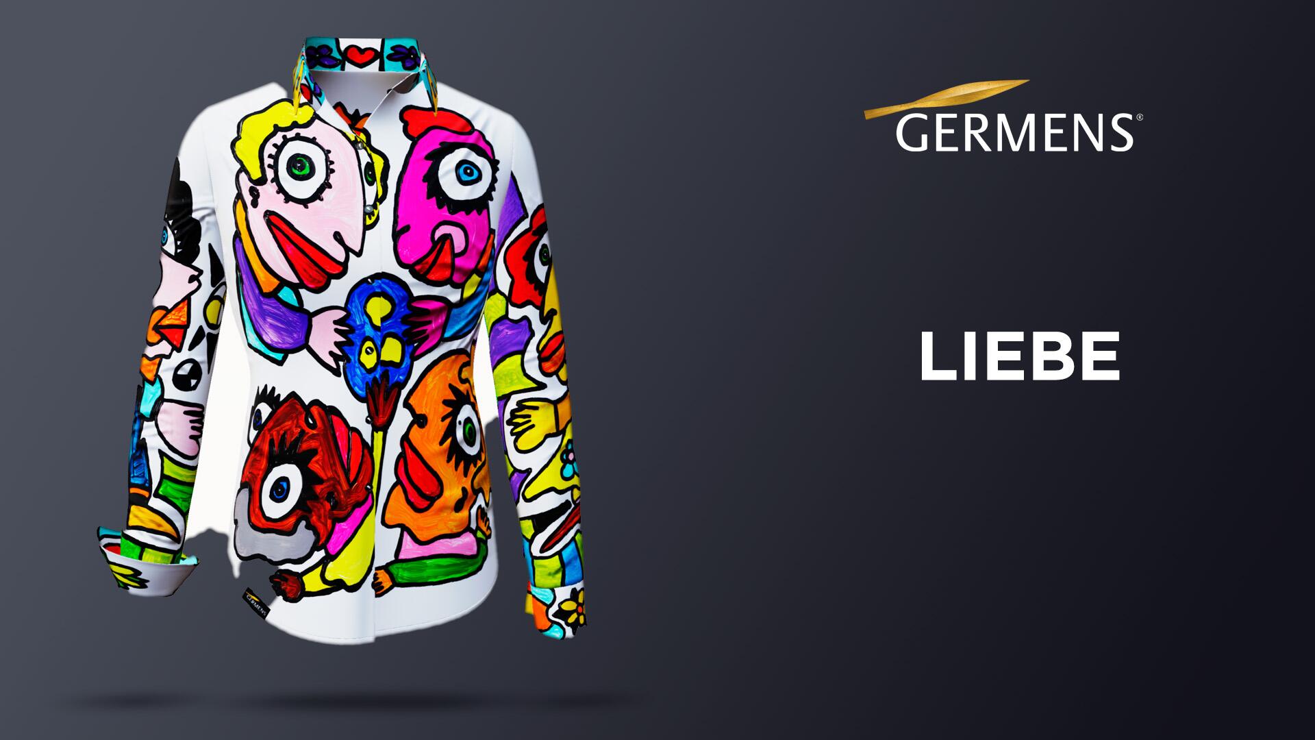 bunte Hemdbluse Damen LIEBE von GERMENS artfashion