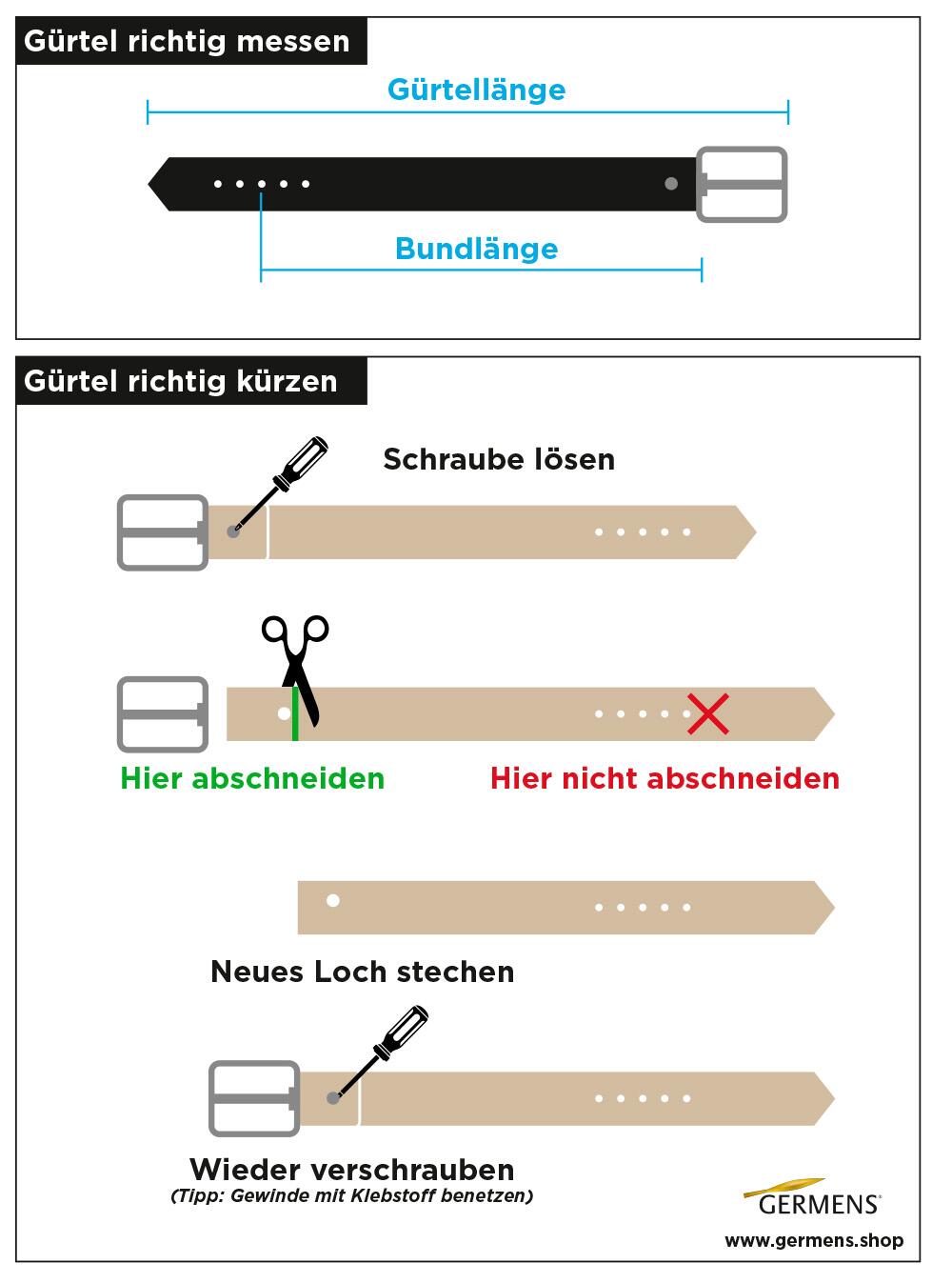 Gürtel Herren richtig messen und kürzen