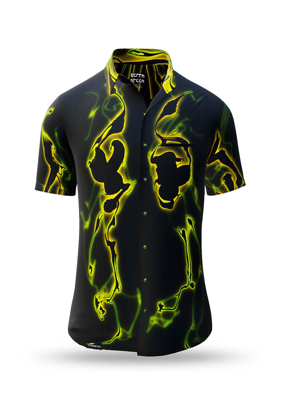 black summer shirt men short sleeve TERRA GREEN by GERMENS artfashion