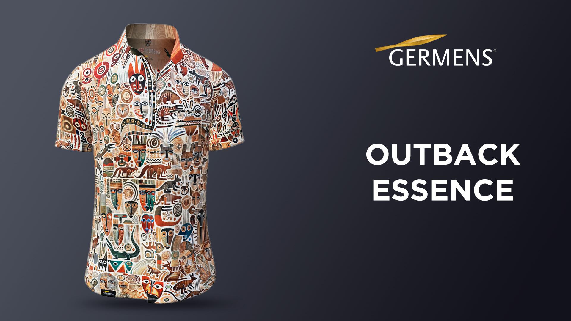 beige summer shirt for men OUTBACK ESSENCE by GERMENS artfashion