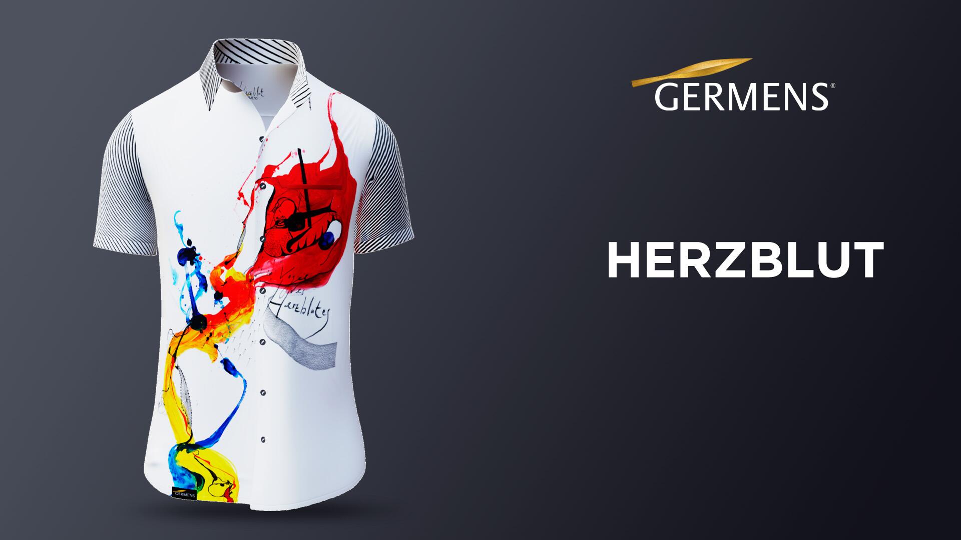 buntes Sommerhemd Herren Kurzarm HERZBLUT von GERMENS artfashion