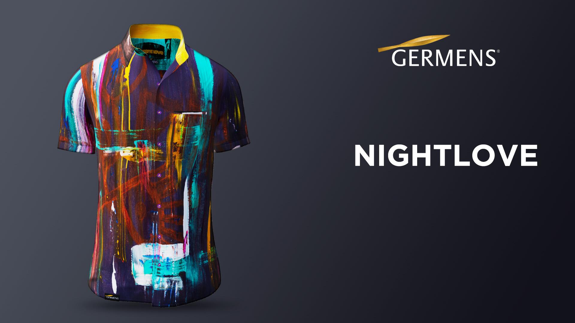 Video zum dunklen Kurzarmhemd Herren Sommer NIGHTLOVE von GERMENS