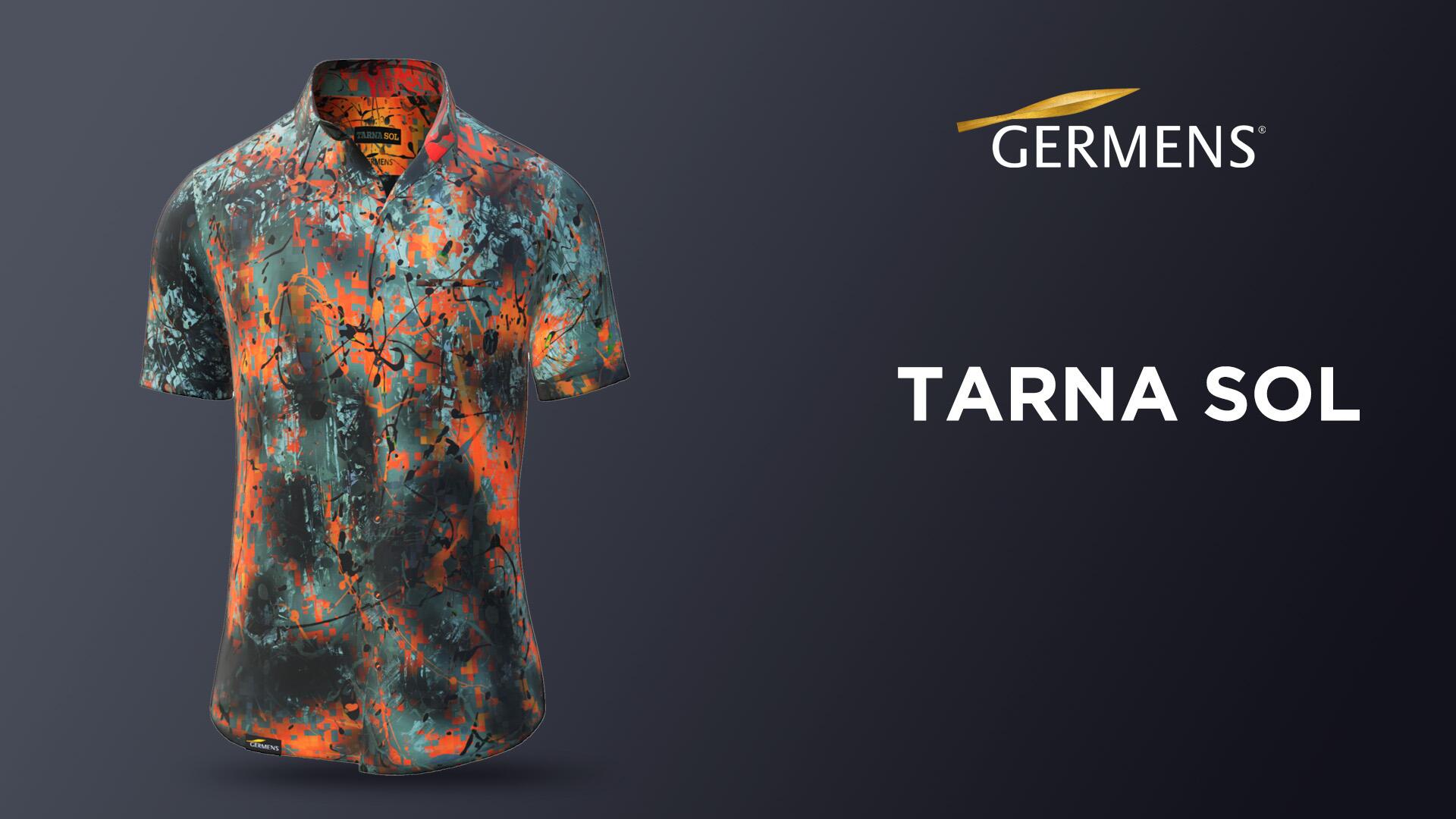 dunkles Kurzarmhemd Herren Sommer TARNA SOL von GERMENS