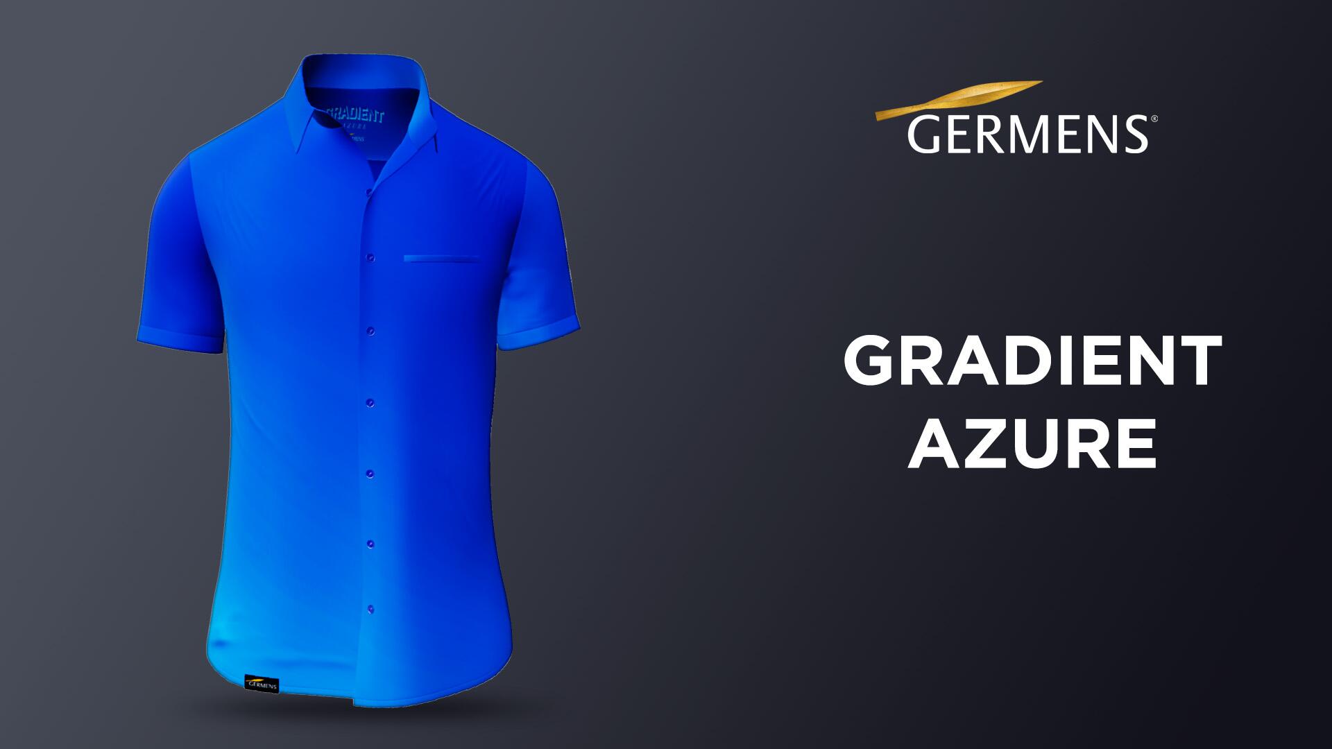 blue short sleeve shirt GRADIENT AZURE by GERMENS artfashion
