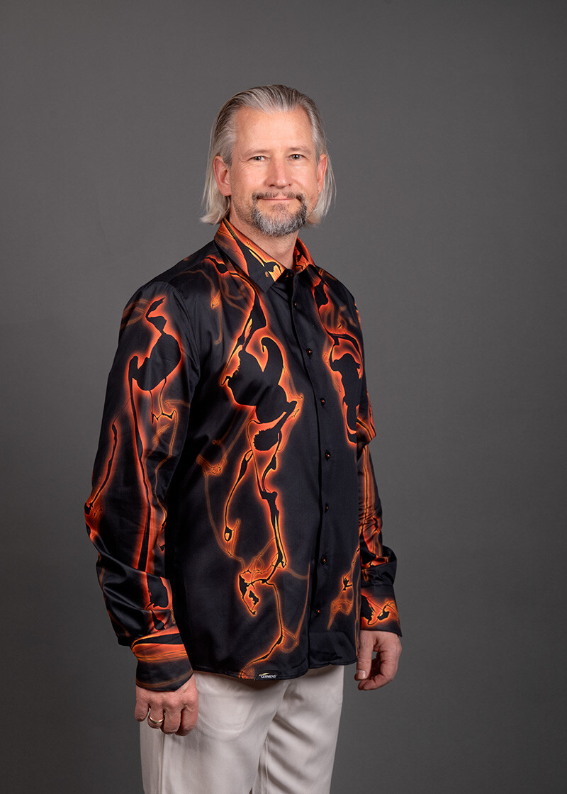 schwarz Langarmhemd LAVA von GERMENS artfashion