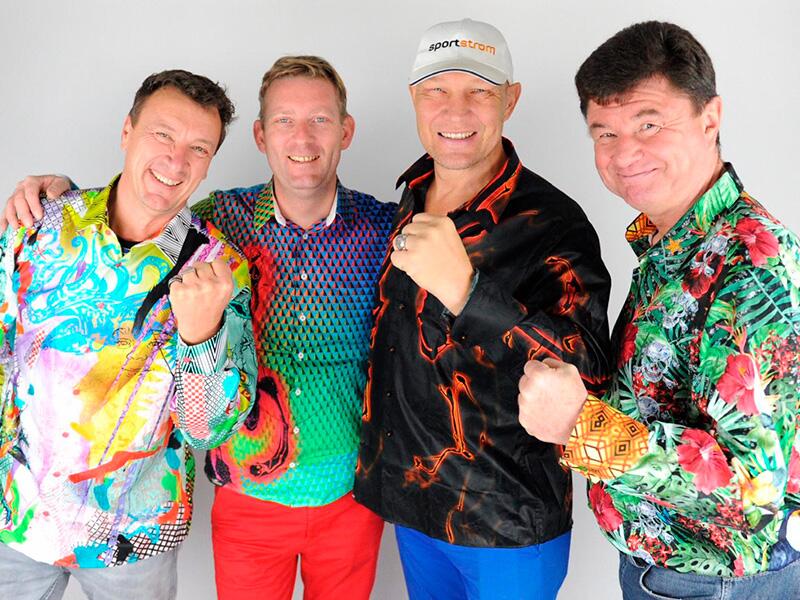 Kai Schmidt (BOOM BOOM BOOM shirt), René König (MAGMA shirt), Axel Schulz (LAVA shirt) and Michael Kahnt (RADO ELDO shirt)