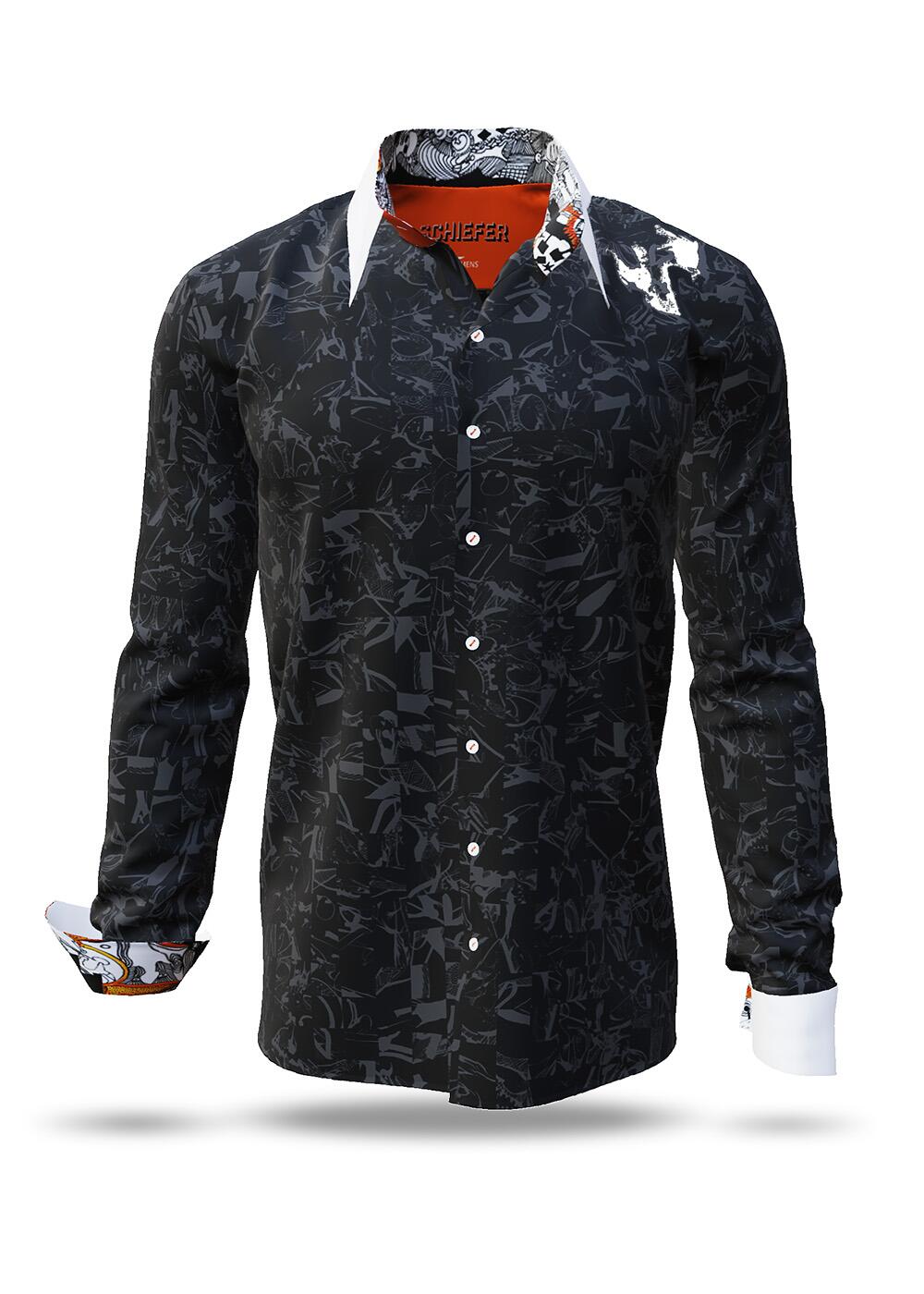 schwarzes Hemd Herren SCHIEFER von GERMENS artfashion
