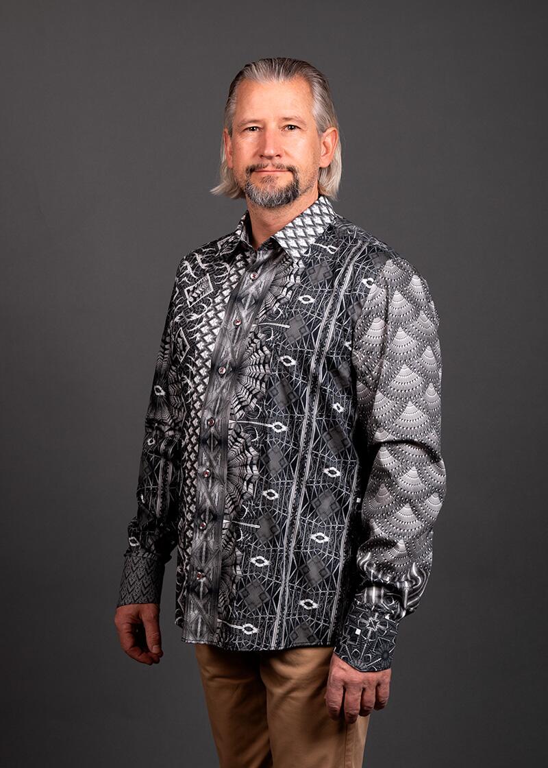 schwarz weiß graues Hemd Herren VIADUKT CHEMNITZ von GERMENS artfashion - 100 % Baumwolle - Made in Germany