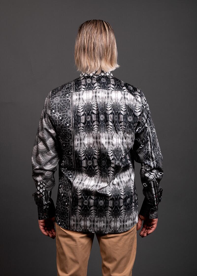 schwarz weiß graues Hemd Herren VIADUKT CHEMNITZ von GERMENS artfashion - 100 % Baumwolle - Made in Germany