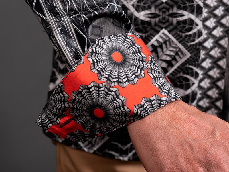 schwarz weiß graues Hemd Herren VIADUKT CHEMNITZ von GERMENS artfashion - 100 % Baumwolle - Made in Germany